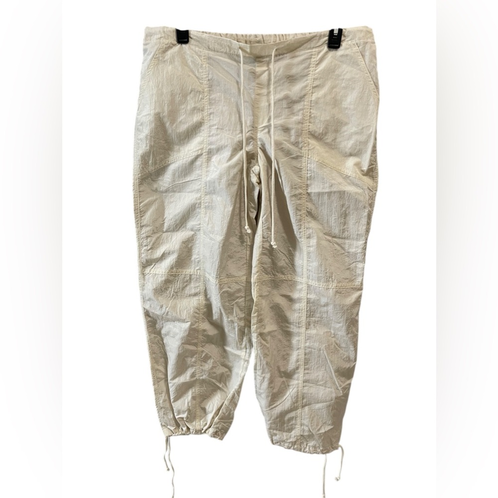 Wild Fable - Women's Mid-Rise Wide Leg Parachute Pants lightweight beige Large